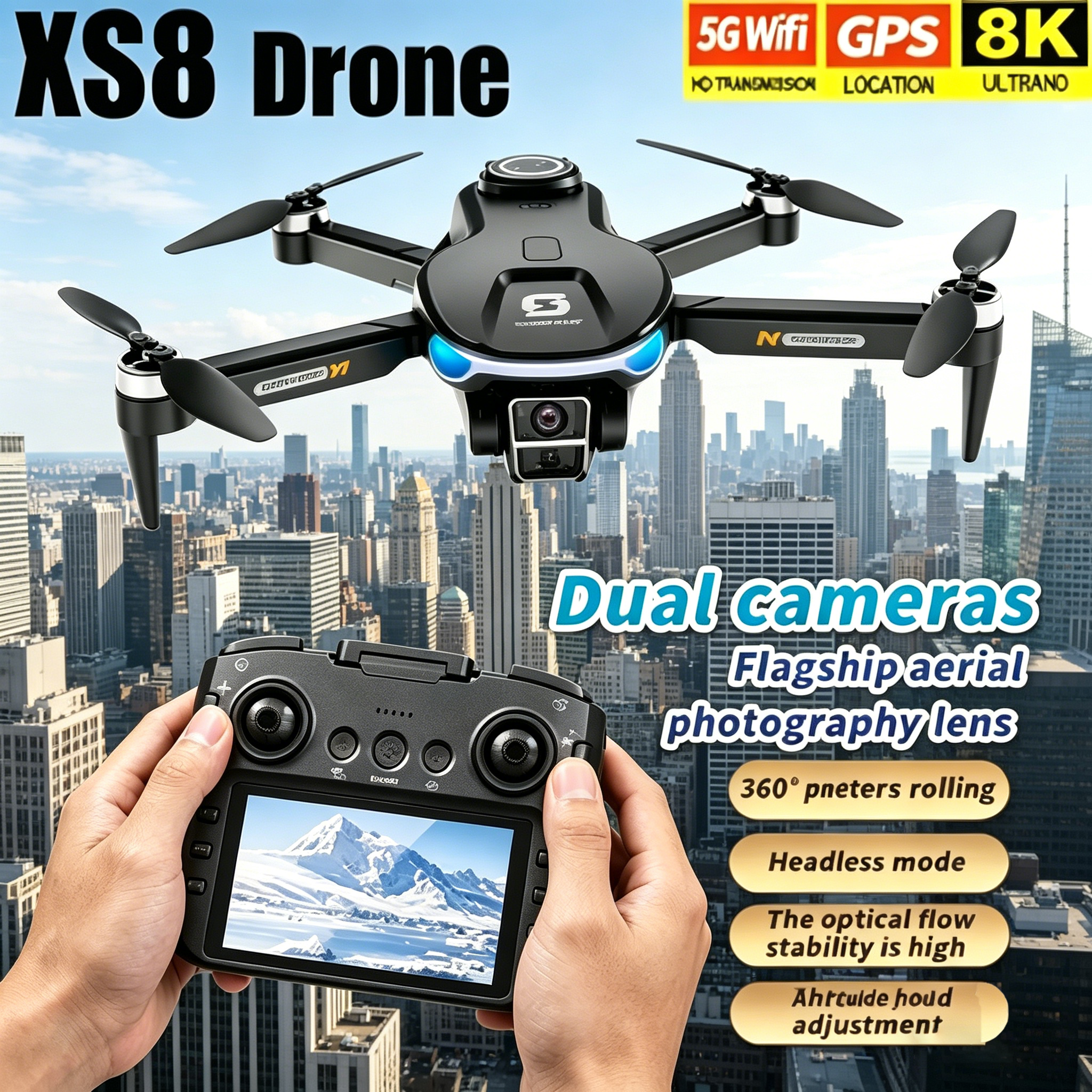 Drone Multispectral - HD 8K Professional GPS Drone with